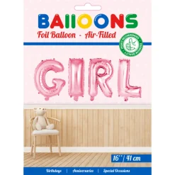 Ballonnen Letter Set Girl Roze 41cm
