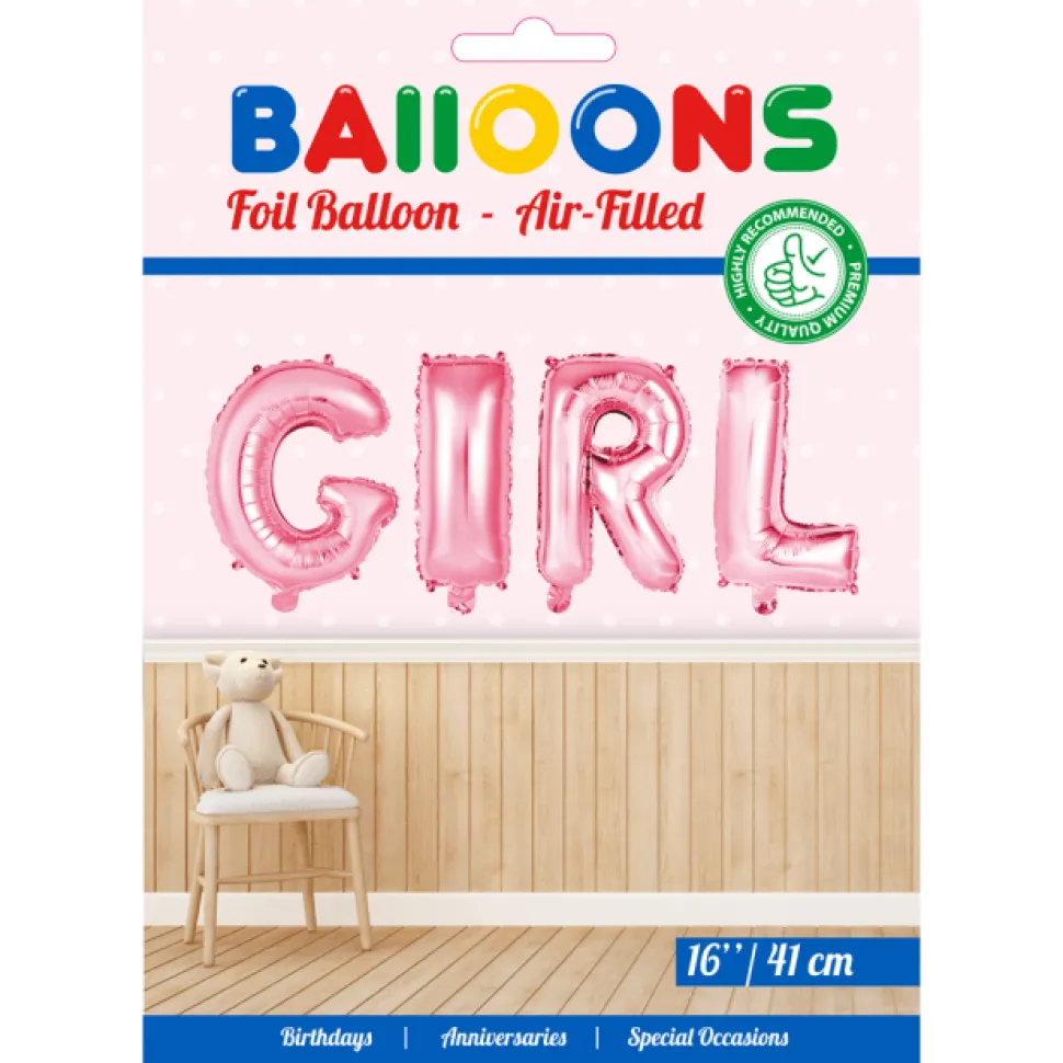 Ballonnen Letter Set Girl Roze 41cm