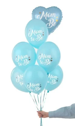 Ballonnen Mom To Be Blauw 30cm 6st