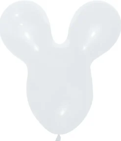 Ballonnen Mouse Head White 25st