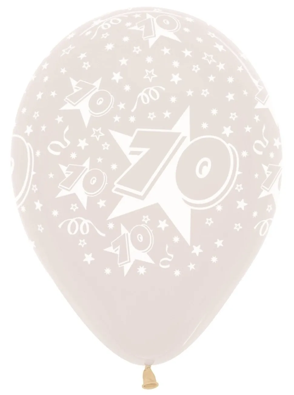 Ballonnen Number 70 Stars Crystal Clear 30cm 25st
