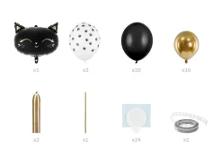 Ballonnenpilaar Kat Zwart 1,4m