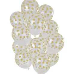Ballonnen Stippen Goud 30cm 15st
