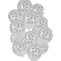 Ballonnen Stippen Zilver 30cm 15st