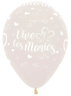 Ballonnen Vive Les Maries Hearts Crystal Clear 30cm 25st