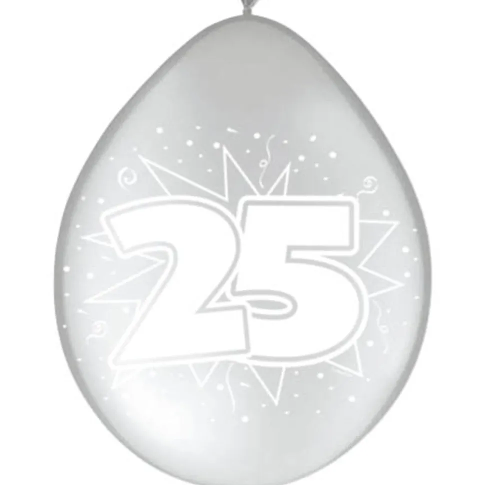 Ballonnen 25 Zilver Metallic 30cm 8st