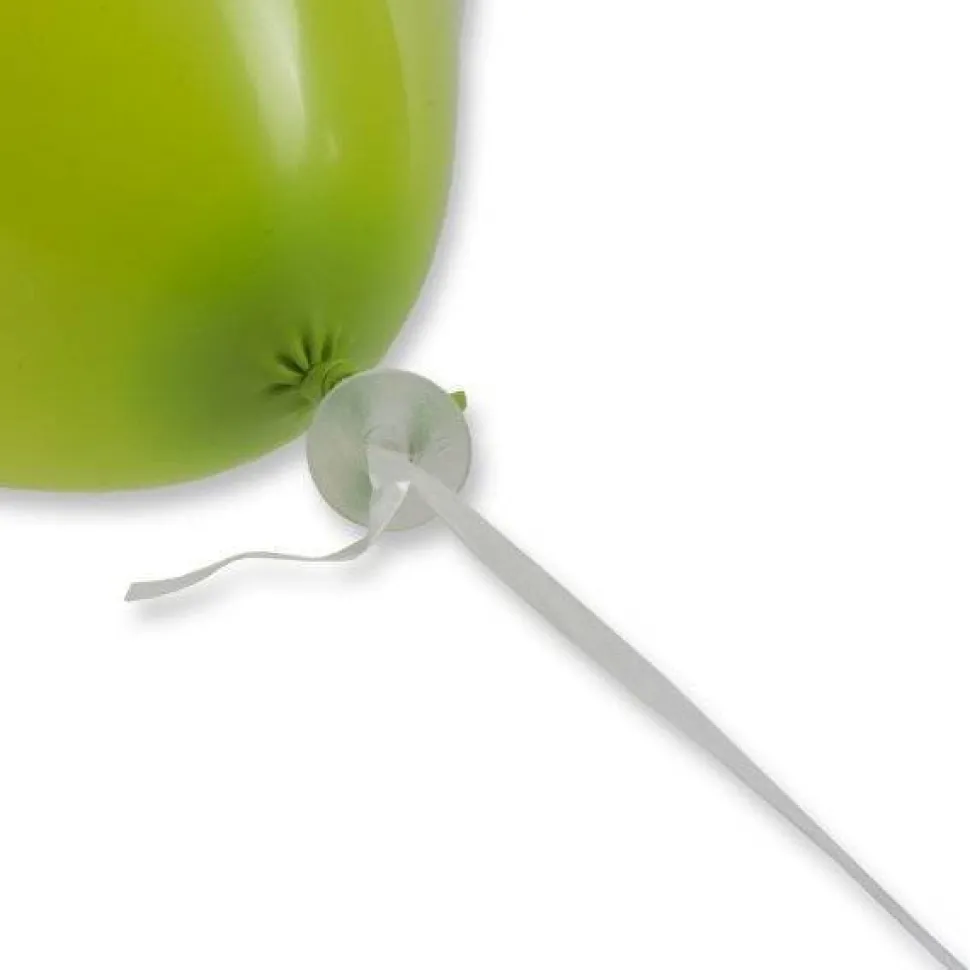 Ballon Snelsluiters Wit met Lint 100st