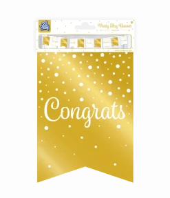 Banner Congrats Goud Wit 6m
