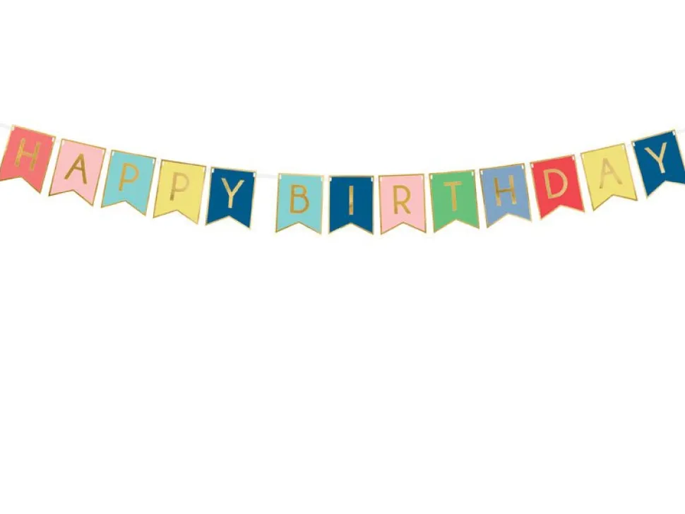 Banner Happy Birthday Gekleurd 1,75m