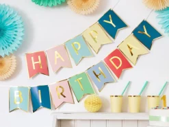 Banner Happy Birthday Gekleurd 1,75m