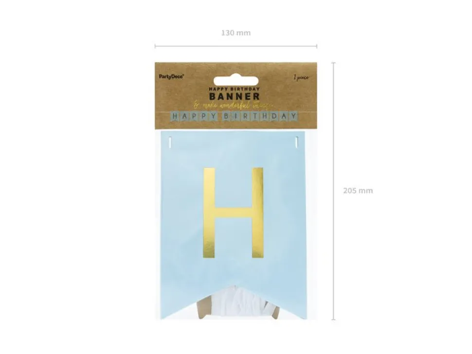 Banner Happy Birthday Lichtblauw 1,75m