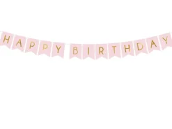 Banner Happy Birthday Lichtroze 1,75m