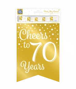 Banner 70 Jaar Goud Wit 6m