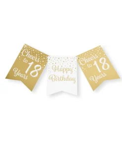 Banner 18 Jaar Goud Wit 6m