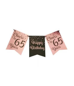 Banner 65 Jaar Roze Zwart 6m