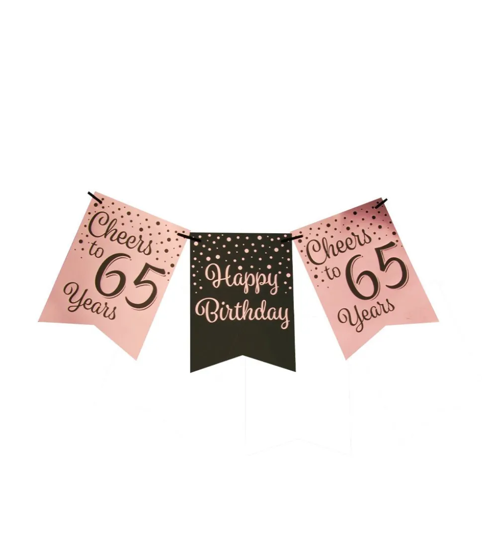 Banner 65 Jaar Roze Zwart 6m