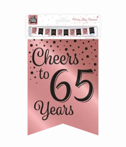 Banner 65 Jaar Roze Zwart 6m