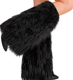 Beenwarmers Pluche Zwart