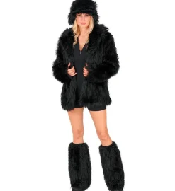 Beenwarmers Pluche Zwart
