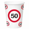 Bekers 50 Jaar Verkeersbord Karton 350ml 8st