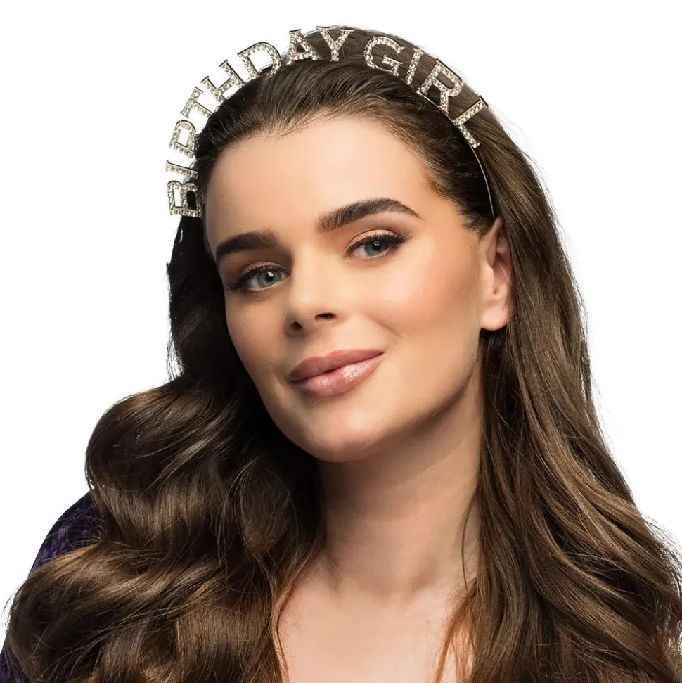 Birthday Girl Haarband Zilver