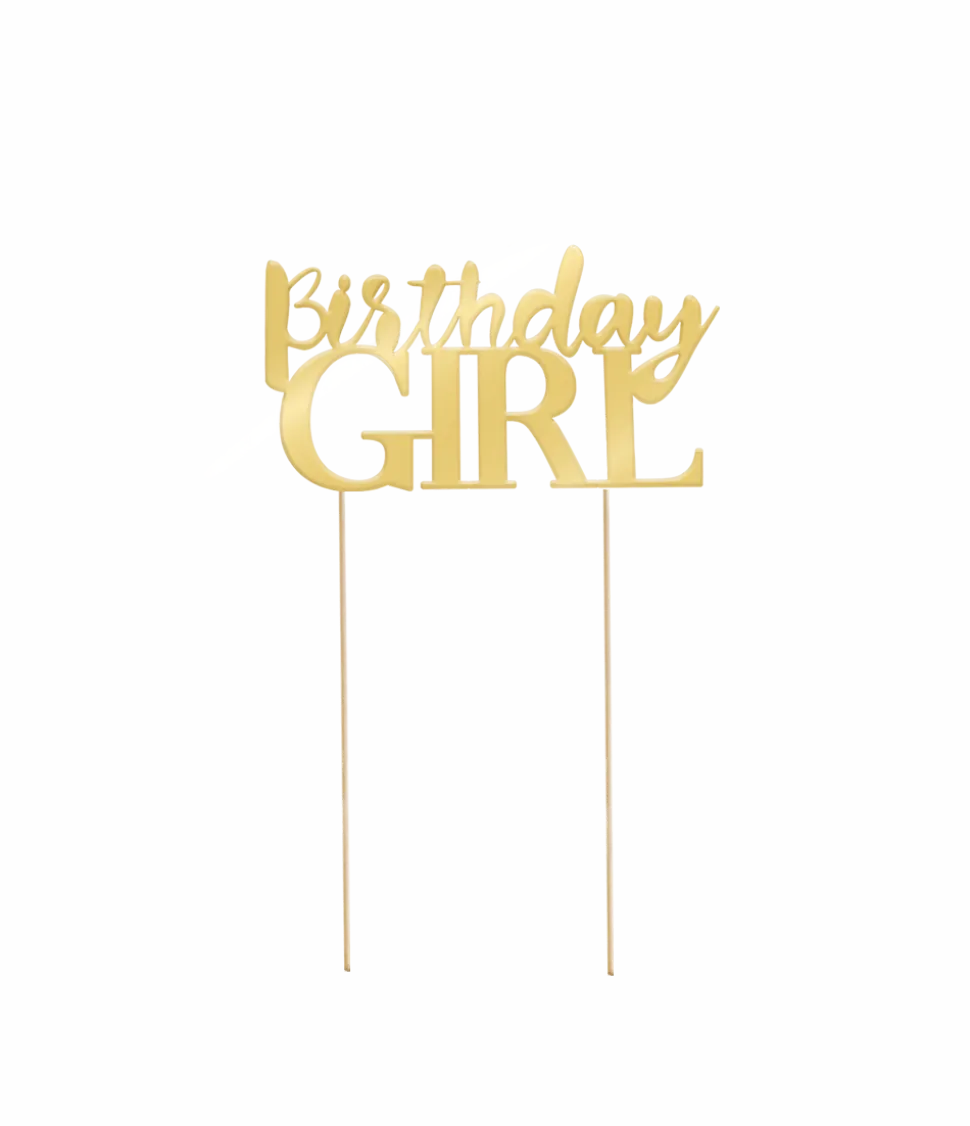 Birthday Girl Taarttopper Goud