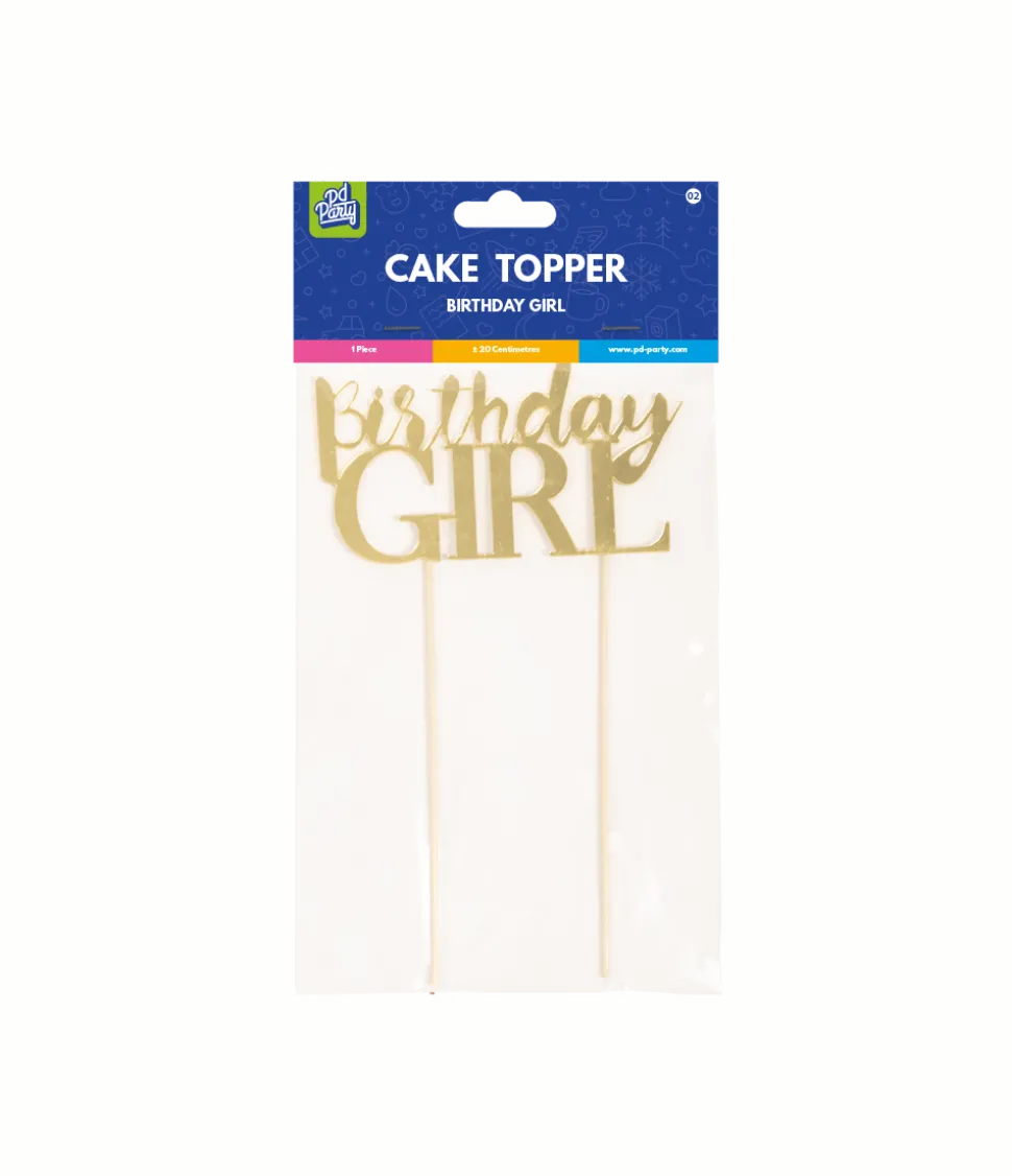 Birthday Girl Taarttopper Goud