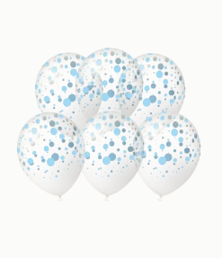 Blauwe Ballonnen Stippen 30cm 6st