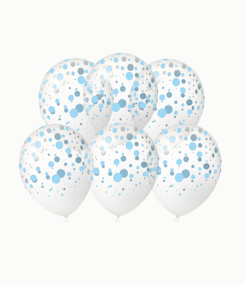 Blauwe Ballonnen Stippen 30cm 6st