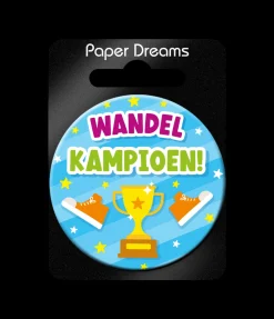 Blauwe Button Wandelkampioen 5,5cm
