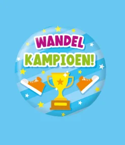 Blauwe Button Wandelkampioen 5,5cm