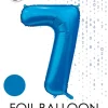 Blauwe Cijfer Ballon 7 Jaar Glans 86cm