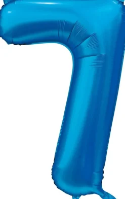 Blauwe Cijfer Ballon 7 Jaar Glans 86cm