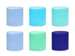 Blauwe Crepe Papier 10m 6st