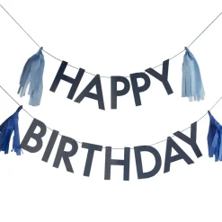 Blauwe Happy Birthday Slinger Tassels 1,5m