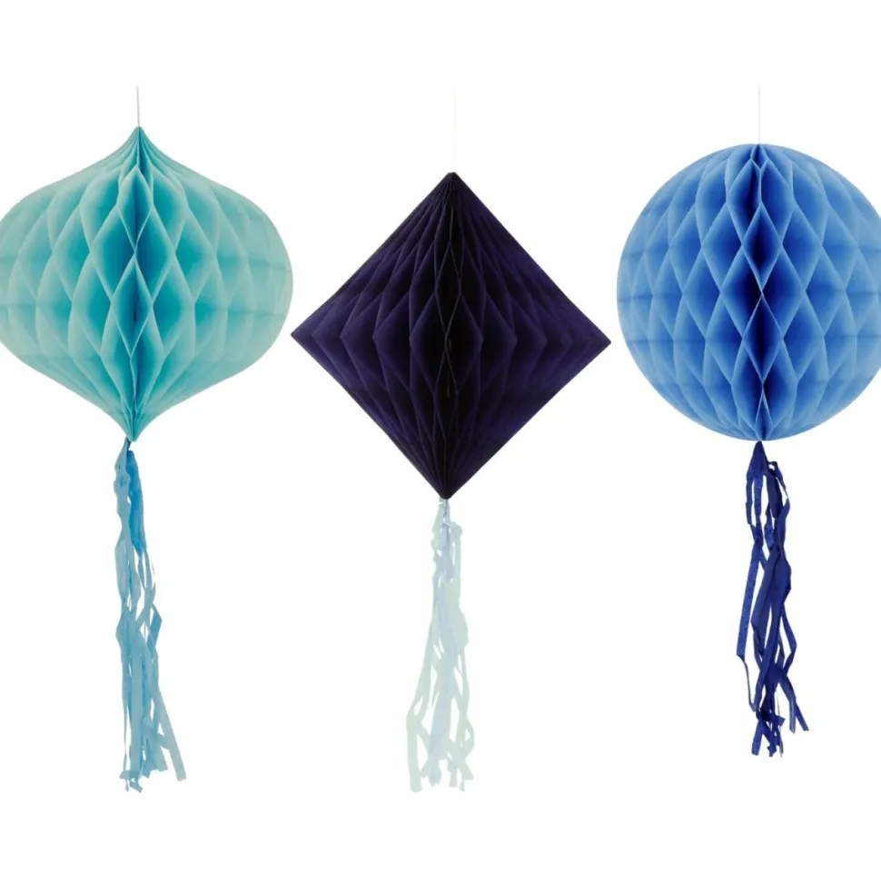 Blauwe Honeycombs 30cm 3st