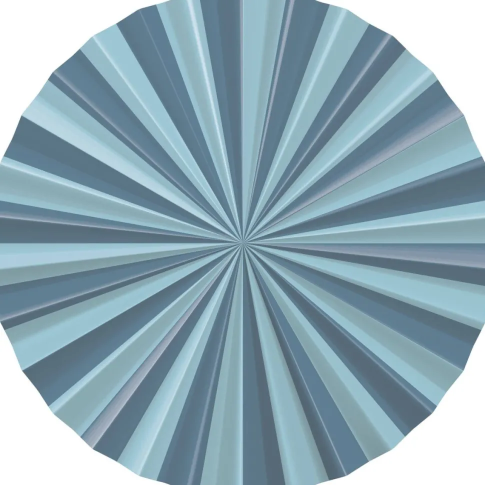 Blauwe Papieren Waaiers 35cm 3st