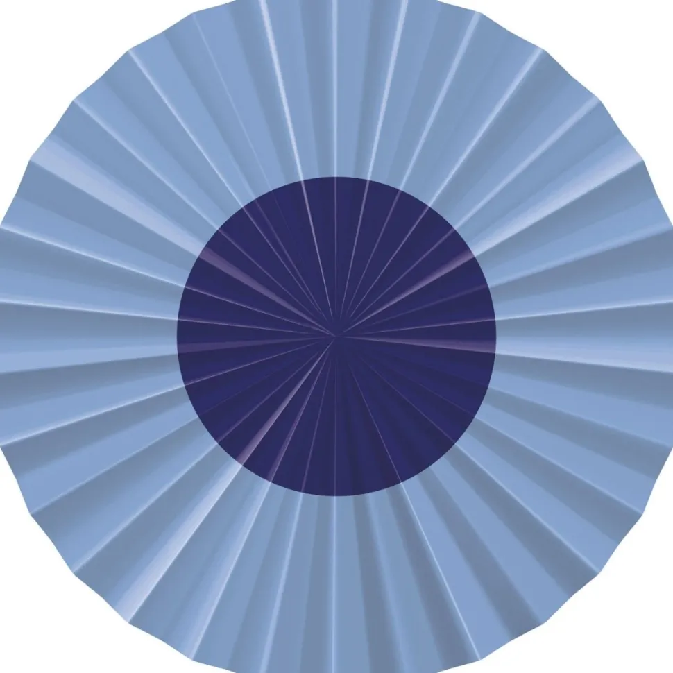 Blauwe Papieren Waaiers 35cm 3st