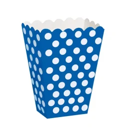 Blauwe Popcorn Bakjes Witte Stippen 13,7cm