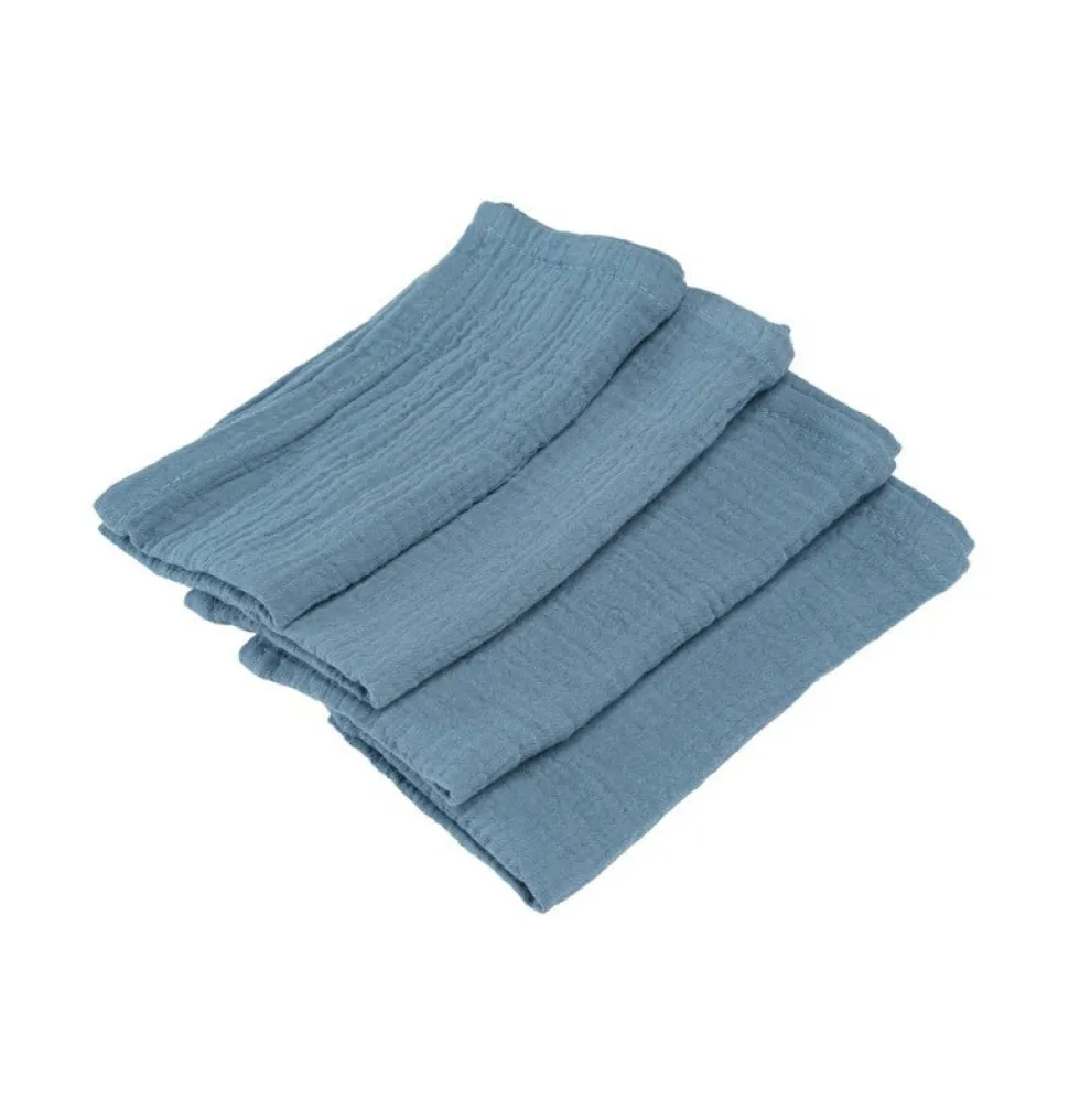 Blauwe Servetten Katoen 40cm 4st