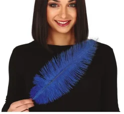 Blauwe Struisvogelveren 40cm 12st