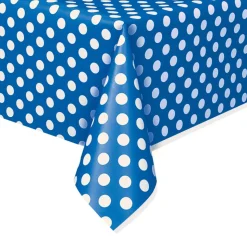 Blauwe Tafelkleed Witte Stippen 2,74m