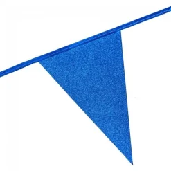 Blauwe Vlaggenlijn Glitter 6m