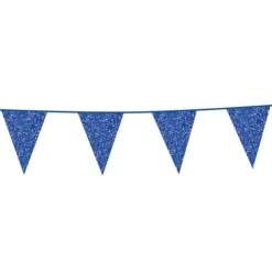 Blauwe Vlaggenlijn Glitter 6m