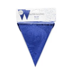 Blauwe Vlaggenlijn Glitter 6m