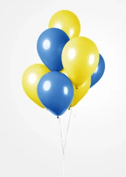 Blauw Gele Ballonnen 30cm 10st