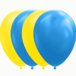 Blauw Gele Ballonnen 30cm 10st