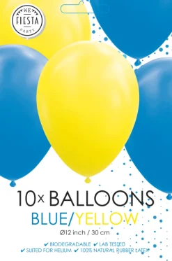 Blauw Gele Ballonnen 30cm 10st