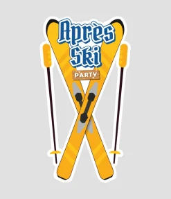 Blauw Gele Deurbord Apres Ski 90cm