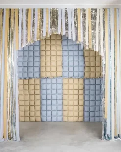 Blauw Gele Deurgordijn 1,1m